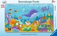 RAVENSBURGER 05632 Kinderpuzzle Tierkinder unter Wasser 15 Teile Rahmenpuzzle