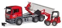 BRUDER 03767 MAN TGS LKW mit Abrollcontainer und Sch&auml;ffer Hoflader 2630