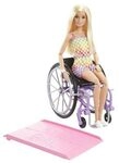 MATTEL HJT13 Barbie Fashionistas Puppe im Rollstuhl mit blonden Haaren