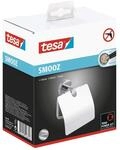 tesa Smooz WC Papier-Rollenhalter mit Deckel, verchromt, ohne Bohren
