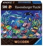 RAVENSBURGER 17515 WOODEN Erwachsenenpuzzle Holzpuzzle 500 Teile Unten im Meer