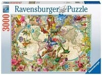 RAVENSBURGER 17117 Puzzle Weltkarte mit Schmetterlingen 3000 Teile Puzzle