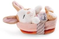 NICI 48707 Kuscheltier Hase karamell gepunktet 12cm schlafend im K&ouml;rbchen