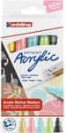 edding 5100 Acrylmarker - grau, gelb, blau, gr&uuml;n, rosa - 5 Acrylfarben Set (pastell)