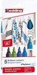 edding 4500 Textilmarker, 2-3mm, kalte Farben, 5 St&uuml;ck