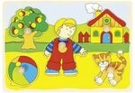 GOKI 57858 Katze, Haus,... Steckpuzzle