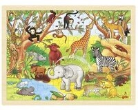 goki 57892 Einlegepuzzle Afrika 40 x 30 x 0,8 cm, Holz, 48 Teile