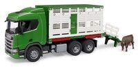 BRUDER 03548 Scania Super 560R Tiertransport-LKW mit 1 Rind