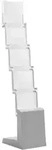 Prospektst&auml;nder faltbar EASY UP 5 x A4 mit Tasche, Kunststoff|Aluminium, silber