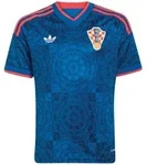Kroatien Kinderfu&szlig;ballshirt Ausw&auml;rtstrikot 26/27 - dunkelblau / 152