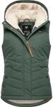 Wasserdichte Steppweste mit abnehmbarer Kapuze "Hesty" Pine Green23 XXL