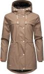 Langer Regenmantel mit Kapuze "Rainy Forest" Taupe XS
