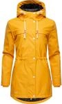 Langer Regenmantel mit Kapuze "Rainy Forest" Amber Yellow XS