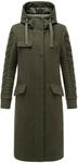 Trenchcoat in Woll-Optik mit Strick-&Auml;rmel "Knit Babe 14" Dark Olive S