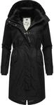 Lange &Uuml;bergangsjacke mit Kunstfell-Kapuze "Nicco" Black S