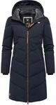 Langer wasserdichter Winter Steppmantel mit abnehmbarer Kapuze "Rebelka" Navy22 XL
