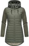 Lange &Uuml;bergangsjacke mit Kapuze "Sandrra Long" Olive XS
