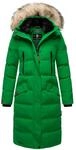 Langer Steppmantel mit abnehmbarer Kunstfellkapuze "Schneesternchen" Smaragd Green XS