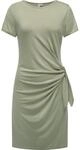 Kurzarm Sommerkleid mit seitlichem Bindeband "Knotta" Dusty Green XS
