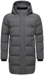 Winter Steppmantel mit abnehmbarer Kapuze "Thadeek XX" Anthracite S