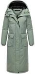 Extralanger Wintermantel mit Kapuze "Wolkenfrost XIV" Smokey Mint XS