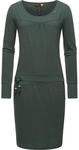 Langarm-Kleid mit Taillenzug 'Penellope' Dark Green XXL