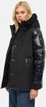 Warme Jacke mit Teddy-Kunstfell Details "Herzschmelz 14" Black XS