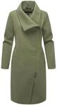 Leichter Mantel in Woll-Optik mit asymmetrischem Stehkragen "Samtrose 14" Olive...
