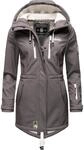 &Uuml;bergang Softshell-Mantel mit Kapuze "Zimtzicke" Grau XS