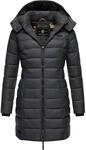 Langer Winter Steppmantel mit Kapuze "Abendsternchen" Anthrazit L