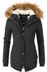Warmer Winterparka mit Kapuze "Akira" Schwarz L