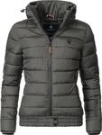 Kurze Winter Steppjacke mit Kapuze "Poison" Anthrazit S