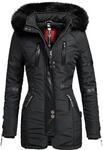 Winter Kurzmantel mit Kapuze "Moon" Schwarz S