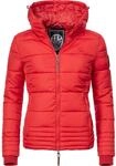 Kurze Winter Steppjacke mit Kapuze "Sole" Rot S