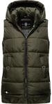 Warme Steppweste mit abnehmbarer Kapuze "Zarinaa" Olive M