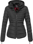 Kurze Winter Steppjacke mit Kapuze "Amber" Schwarz XXL