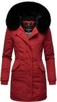 Winterparka mit Kapuze "Karmaa" Blood Red with black fur XS