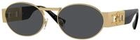 Versace Unisex Versace VE2264 100287 Sonnenbrillen Stahl Gold Grau Rund Normal