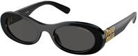 Miu Miu Damen Miu Miu MU 06ZS 1AB5S0 Sonnenbrillen Acetat Schwarz Grau Rund...