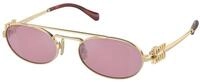 Miu Miu Damen Miu Miu MU 54ZS ZVN50D Occhiali da sole Metall Gold Rosa Rund...