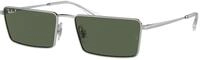 Ray - Ban Unisex Ray - Ban RB3741 EMY 003/9A Sonnenbrillen Metall Silber Gr&uuml;n