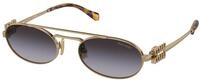 Miu Miu Damen Miu Miu MU 54ZS 7OE5D1 Sonnenbrillen Metall Gold Grau Rund Normal