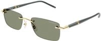 Montblanc Herren Montblanc MB0344S 005 Sonnenbrillen Metall Gold Gr&uuml;n Quadratisch