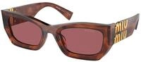 Miu Miu Damen Miu Miu MU 09WS 11Q08S Sonnenbrillen Acetat Braun Violett Quadratisch