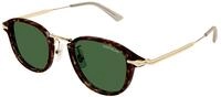 Montblanc Herren MB0336S 002 Sonnenbrillen Injiziert Havanna Gr&uuml;n Rund