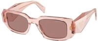 Prada Damen Prada PR 17WS 19Q10D Sonnenbrillen Acetat Rosa Braun Quadratisch Normal