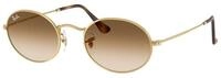 Ray - Ban Unisex Ray - Ban RB3547 OVAL 001/51 Sonnenbrillen Metall Gold Braun Rund