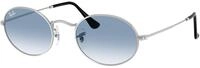 Ray - Ban Unisex Ray - Ban RB3547 OVAL 003/3F Sonnenbrillen Metall Silber Blau Rund