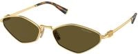 Miu Miu Damen Miu Miu MU 56ZS 5AK09Z Sonnenbrillen Metall Gold Braun Geometrisch
