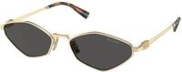 Miu Miu Damen Miu Miu MU 56ZS ZVN5S0 Sonnenbrillen Metall Gold Grau Geometrisch